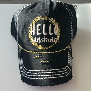 Hello Sunshine Distressed Ballcap NWT